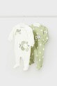 Mayoral Newborn pajacyk niemowlęcy bawełniany 2-pack Produkt niemowlęcy zielony 2734.2A.Newborn.9BYX