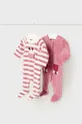różowy Mayoral Newborn pajacyk niemowlęcy 2-pack Dziewczęcy