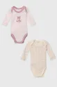 roza Bombažen body za dojenčka United Colors of Benetton 2-pack Otroški