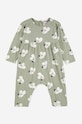 Хлопковый ромпер для младенцев Bobo Choses 223AB077 зелёный AW23