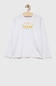 Guess longsleeve bawełniany dziecięcy nadruk biały L3YI06.K8HM4.9BYX