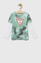 Детска блуза с дълги ръкави Guess памук тюркоазен N3YI07.K8HM3.9BYX