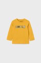 Mayoral longsleeve bawełniany niemowlęcy okrągły żółty 108.3C.Baby.9BYX