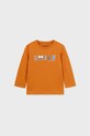 Mayoral longsleeve bawełniany niemowlęcy pomarańczowy 108.3C.Baby.9BYX