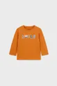 oranžová Detské bavlnené tričko s dlhým rukávom Mayoral