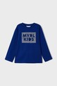 Mayoral longsleeve bawełniany dziecięcy nadruk niebieski 173.5G.Mini.9BYX