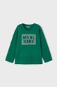 Mayoral longsleeve bawełniany dziecięcy nadruk zielony 173.5G.Mini.9BYX