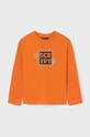 Mayoral longsleeve bawełniany dziecięcy nadruk pomarańczowy 842.7B.Junior.9BYX