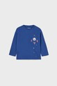Mayoral longsleeve bawełniany niemowlęcy nadruk niebieski 2015.3B.Baby.9BYX