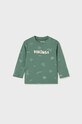 Mayoral longsleeve bawełniany niemowlęcy 2016.3C.Baby.9BYX zielony AW23