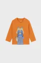 oranžová Detské bavlnené tričko s dlhým rukávom Mayoral Chlapčenský
