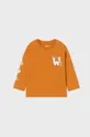 oranžová Detské bavlnené tričko s dlhým rukávom Mayoral Chlapčenský