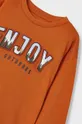 oranžna Otroška bombažna majica z dolgimi rokavi Mayoral