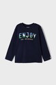 Mayoral longsleeve bawełniany dziecięcy nadruk granatowy 4020.5C.Mini.9BYX