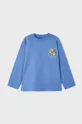 Detská bavlnená košeľa s dlhým rukávom Mayoral modrá