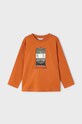 Mayoral longsleeve bawełniany dziecięcy nadruk pomarańczowy 4028.5E.Mini.9BYX