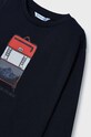 Băieți Mayoral longsleeve din bumbac pentru copii 4028.5E.Mini.9BYX bleumarin