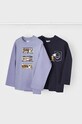 Mayoral longsleeve bawełniany dziecięcy 2-pack nadruk fioletowy 4034.5F.Mini.9BYX