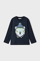Mayoral longsleeve bawełniany dziecięcy nadruk granatowy 4036.5G.Mini.9BYX