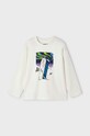 Mayoral longsleeve bawełniany dziecięcy 4038.5G.Mini.9BYX beżowy AW23