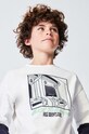 Mayoral longsleeve bawełniany dziecięcy nadruk beżowy 7060.7B.Junior.9BYX