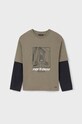 Mayoral longsleeve bawełniany dziecięcy nadruk zielony 7060.7B.Junior.9BYX