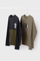 Mayoral longsleeve bawełniany dziecięcy 2-pack 7062.7C.Junior.9BYX zielony