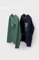 Mayoral longsleeve bawełniany dziecięcy 2-pack 7073.7F.Junior.9BYX zielony