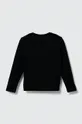 Otroška bombažna majica z dolgimi rokavi EA7 Emporio Armani črna