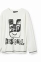 Desigual longsleeve bawełniany dziecięcy biały 23WBTK14