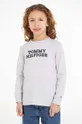 siva Otroška bombažna majica z dolgimi rokavi Tommy Hilfiger Fantovski