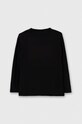 Sisley longsleeve bawełniany dziecięcy 3VR5X103P.G.SEASONAL czarny AW23
