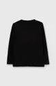 Otroška bombažna majica z dolgimi rokavi Sisley črna