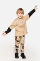 béžová Detská bavlnená košeľa s dlhým rukávom Coccodrillo Chlapčenský