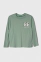 United Colors of Benetton longsleeve bawełniany dziecięcy aplikacja zielony 3ATNC10EK.G.SEASONAL