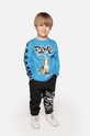 Coccodrillo longsleeve bawełniany dziecięcy nadruk niebieski ZC3143103ASK