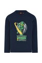 Lego longsleeve din bumbac pentru copii print bleumarin 12010888