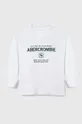 biela Detské tričko s dlhým rukávom Abercrombie & Fitch Chlapčenský
