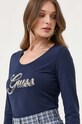Tričko s dlhým rukávom Guess tmavomodrá W3YI37.J1314