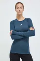 turkizna Majica z dolgimi rokavi za vadbo adidas Performance Techfit Ženski
