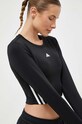 Majica dugih rukava za trening adidas Performance Hyperglam natpis crna IL6972