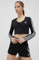 black adidas Originals longsleeve shirt Button Long Sleeve Tee Women’s