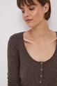 Pepe Jeans longsleeve z domieszką lnu Colby brązowy PL505692.874