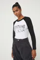 μαύρο Βαμβακερή μπλούζα με μακριά μανίκια Moschino Jeans Γυναικεία