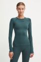 Лонгслив для тренировок Hummel Shaping Seamless slim зелёный 216775