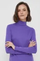 μωβ Βαμβακερή μπλούζα με μακριά μανίκια United Colors of Benetton Γυναικεία