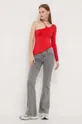 Tričko s dlhým rukávom Tommy Jeans červená