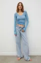 Βαμβακερή μπλούζα με μακριά μανίκια American VintageT-SHIRT ML COL ROND μπλε