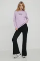 Bavlnené tričko s dlhým rukávom Vans fialová