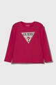 Guess longsleeve dziecięcy z elastanem różowy J2YI50.K6YW1.9BYX